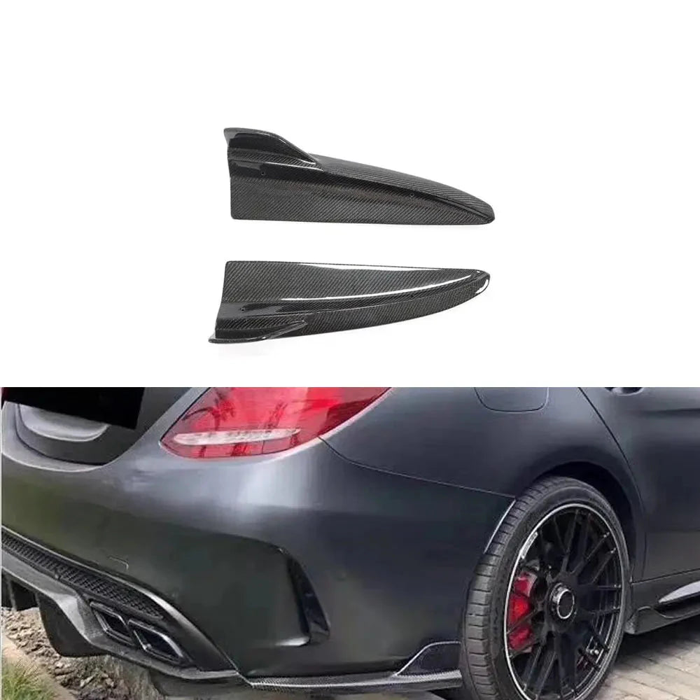 Carbon Fiber Rear Bumper Splitter Canard - Mercedes Benz W205 C63 AMG C300 C400 C43 AMG Sedan 15-19.