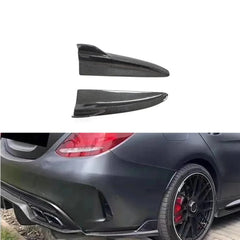 Carbon Fiber Rear Bumper Splitter Canard - Mercedes Benz W205 C63 AMG C300 C400 C43 AMG Sedan 15-19.