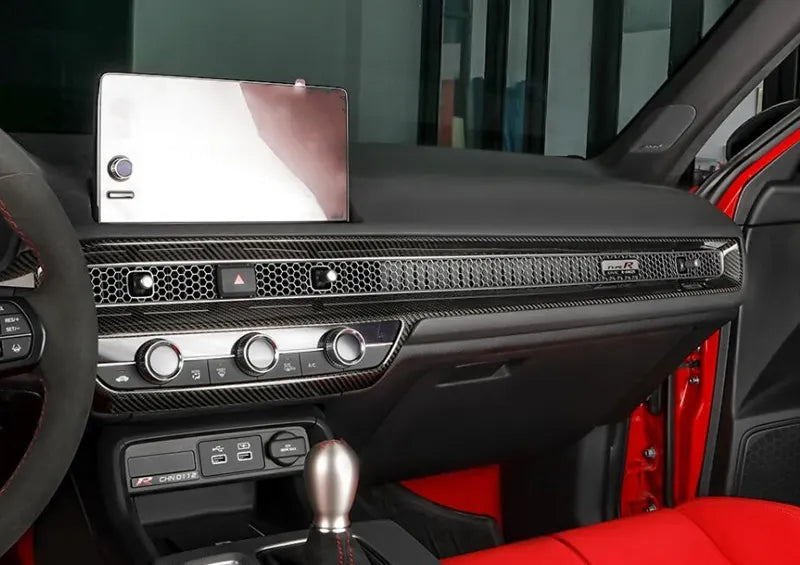 Carbon Fiber Console Dashboard Panel Trim Cover - Honda Civic Type R FL5.
