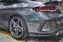 Carbon Fiber Rear Bumper Canard Splitter -  Mercedes-Benz C Class A205 C205 Sport C43 AMG Sedan Coupe 2015 - 2019.