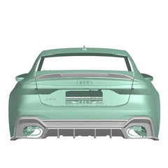 Paktechz Prepreg Dry Carbon Fiber Rear Trunk Ducktail Spoiler -  Audi RS7 C8.