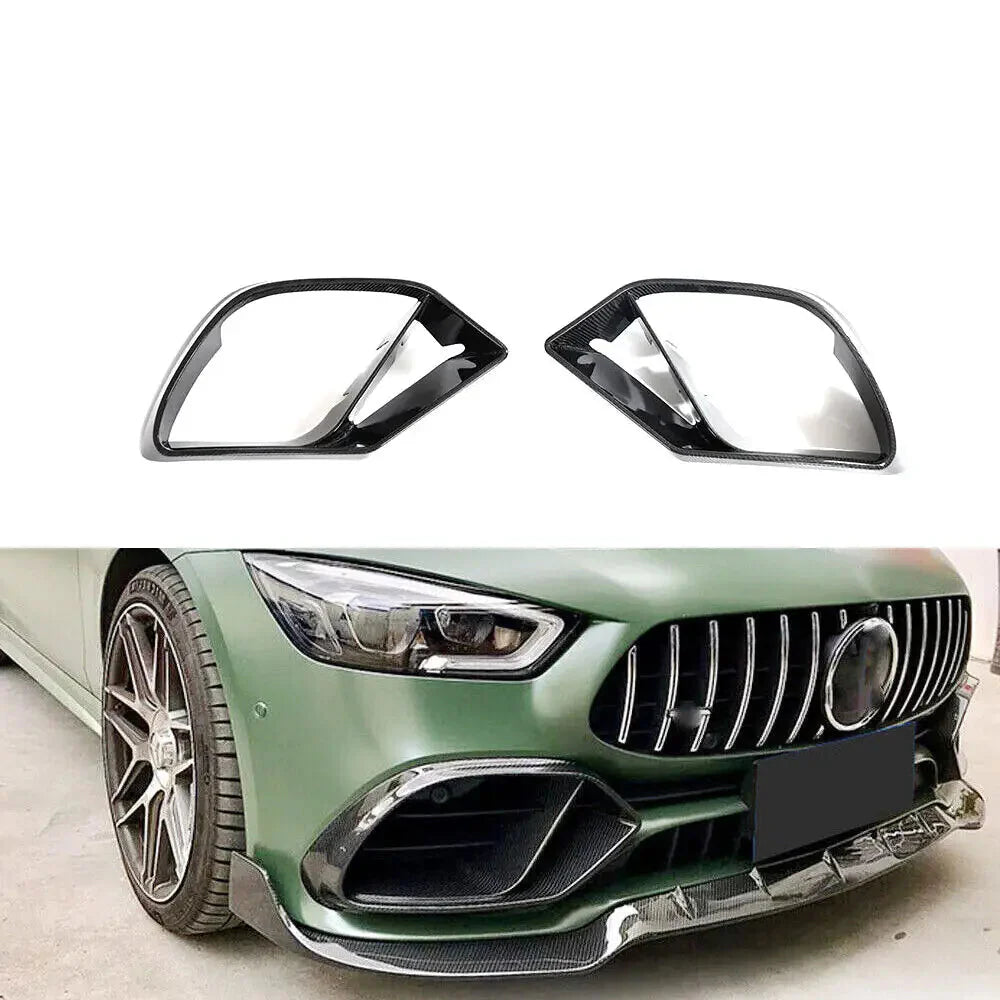 Carbon Fiber Front Bumper Fog Lamp Vents - Mercedes Benz AMG GT 53 GT 43 4-Door Coupe 2019-2022.
