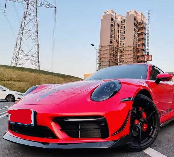 Dry Carbon Fiber Front Lip P style - Porsche 911/992.1 Carrera/S/4/ & 4S Sport.
