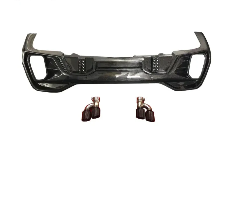 Carbon Fiber Rear Diffuser W/ LED - BMW X6 G06 M Sport.