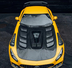 Carbon Fiber Vented Hood W/ Transparent Window V2 - Mercedes GT/GTR/GTS/GTC.