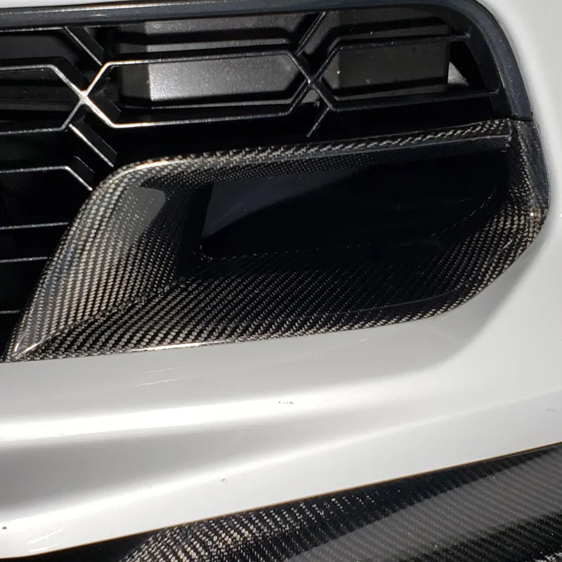 Carbon Fiber Front Brake Duct Inserts Side Vent Trims - Chevrolet Corvette Z06 C7.