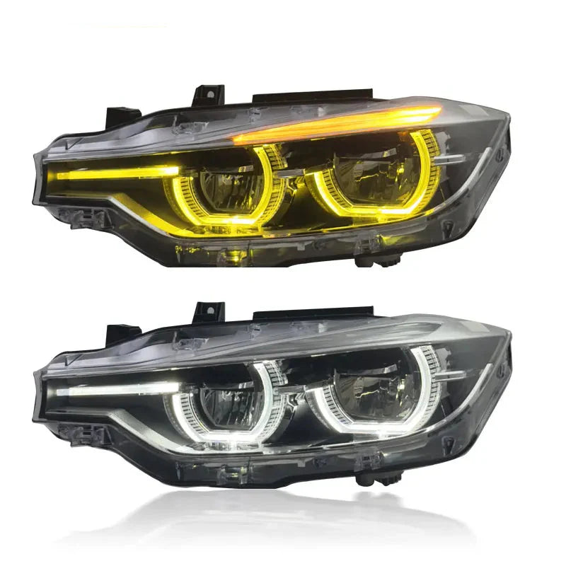 BMW F30 3 series Yellow/White Switchable LCI Style  V2 Headlights - BMW F30 3 series / F35.