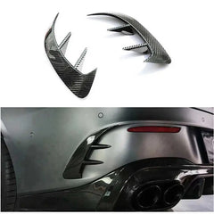 Carbon Fiber Rear Bumper Trim Fin Set - Mercedes BENZ AMG C43 W205 Coupe.