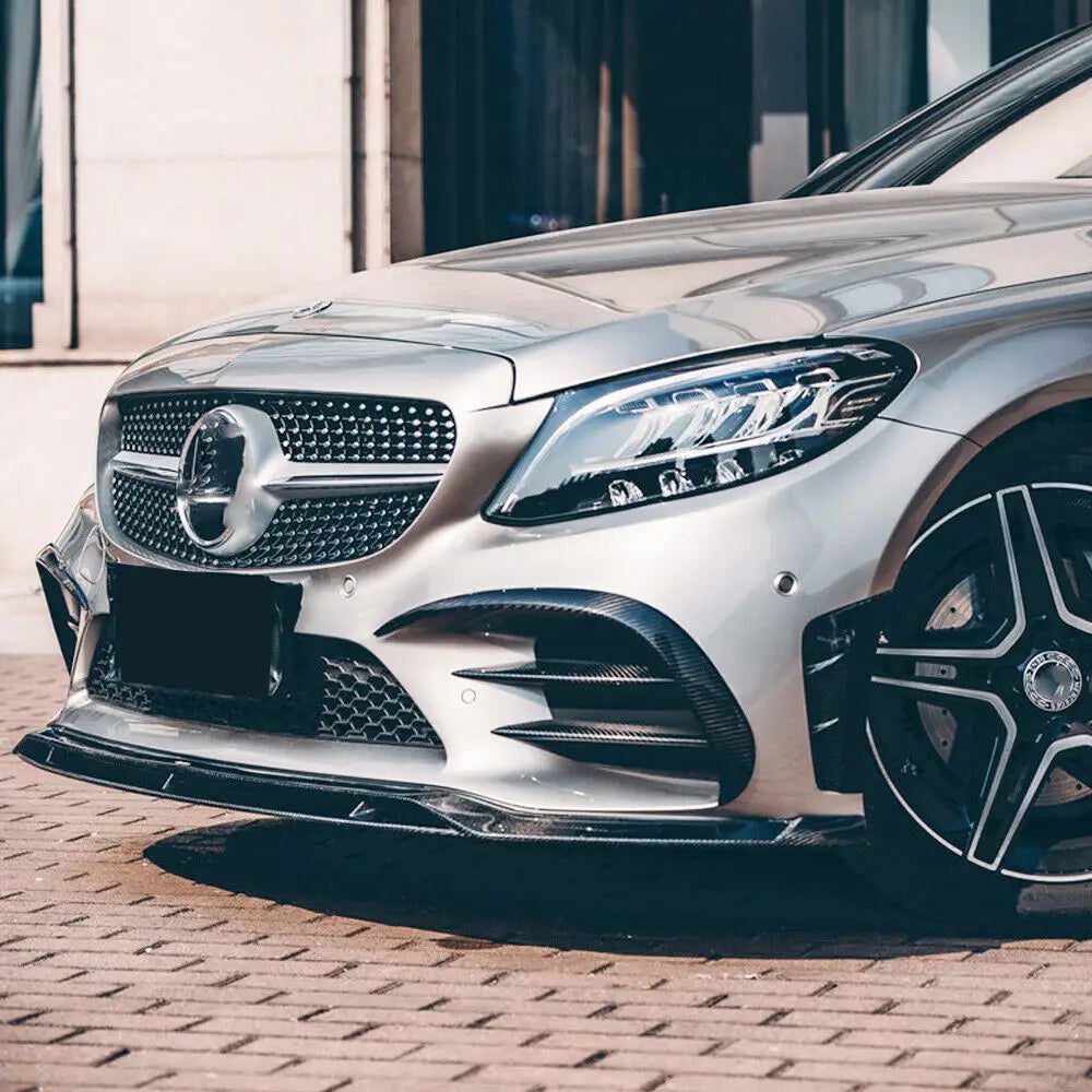 Carbon Fiber Front Bumper Fog Lamp vents- Mercedes Benz A205 C205 C43 AMG Sport 19-20.