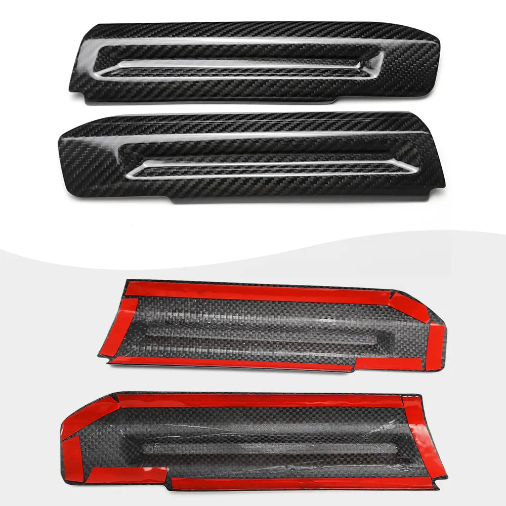 Prepreg Carbon Fiber Inner Door Armrest Handle Cover Trim - Ford Mustang S650 GT V8 Dark Horse Ecoboost 2024+.