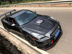 V2 Carbon Fiber Vented Hood w/ transparent window - 2008-2016 Nissan GTR R35.