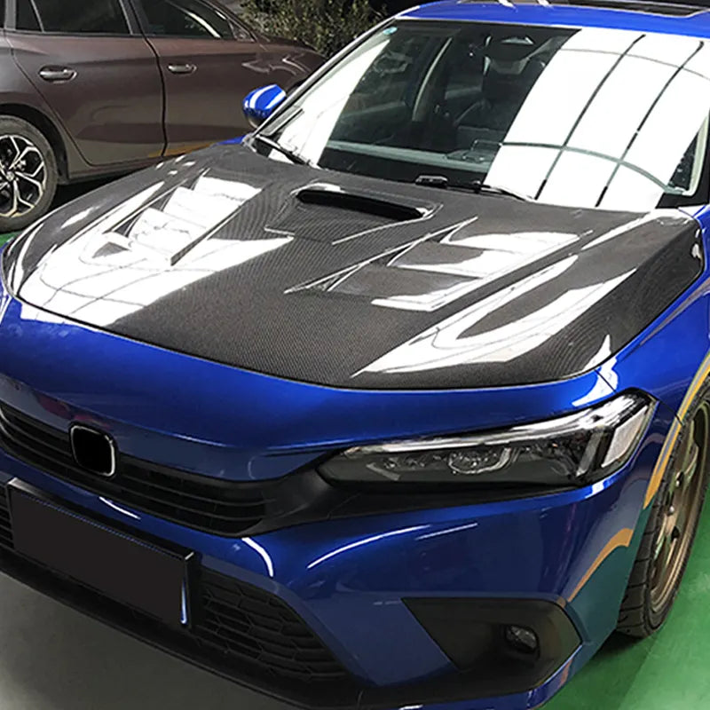 Vented Carbon Fiber Engine Hood - Honda Civic 11th gen 2022-2024.