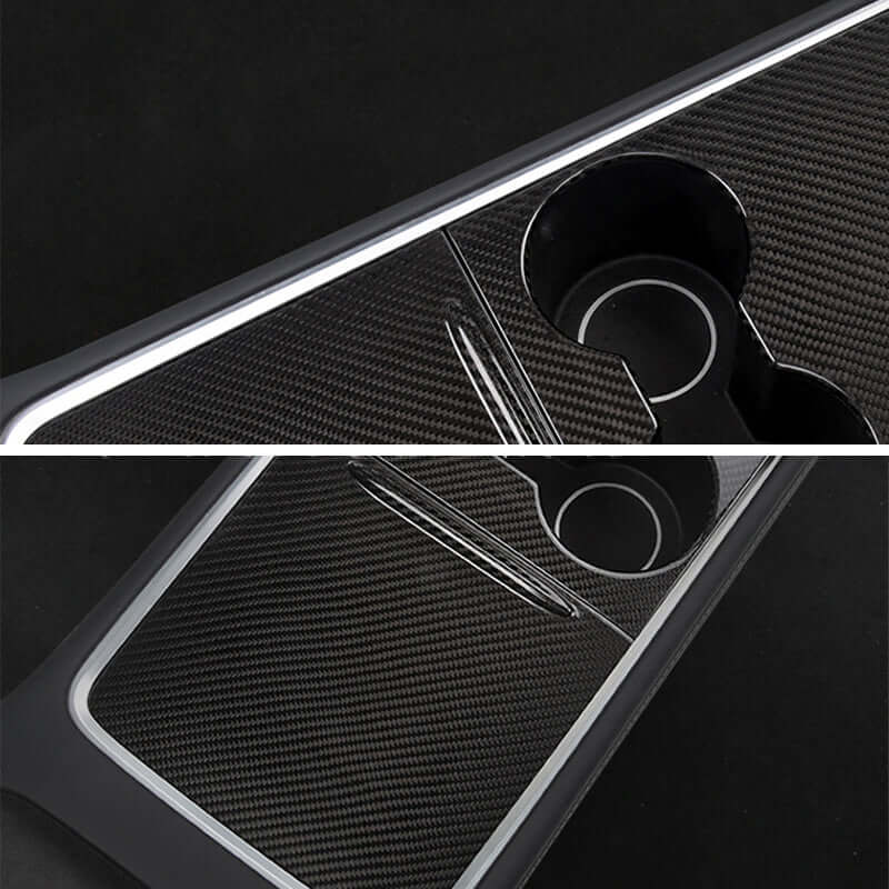 Carbon Fiber Interior Center Console Cover for Tesla Model 3 & Y.