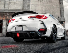 Carbon Fiber Rear Diffuser w/ LED Light -  Infiniti Q60 2016-2022.