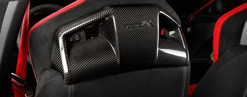 Prepreg Carbon Fiber Seatback Cover Trim - Honda Civic Type R FL5 Gen 11th.