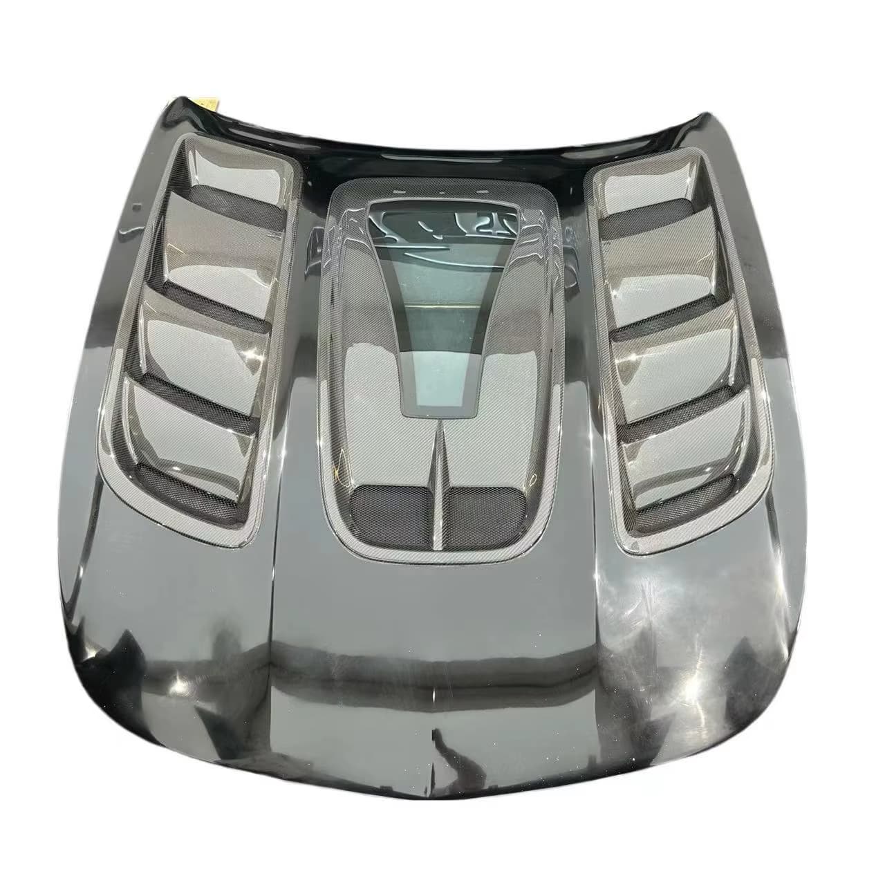 Carbon Fiber Vented Hood W/ Transparent Window V2 - Mercedes GT/GTR/GTS/GTC.