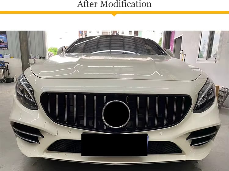 Gloss Black GT Style  Front Grille - Mercedes S Class W217 2018+.