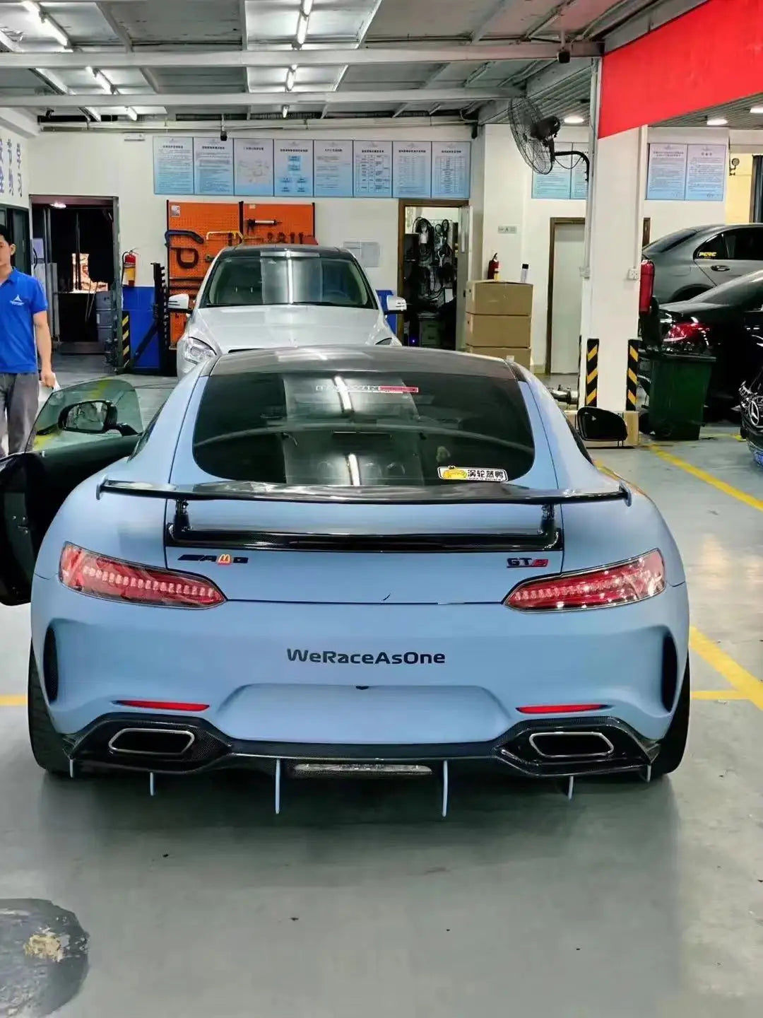 IMP Style Carbon Fiber Rear Bumper W/ Diffuser - Mercedes-Benz AMG GT GTC GTS.