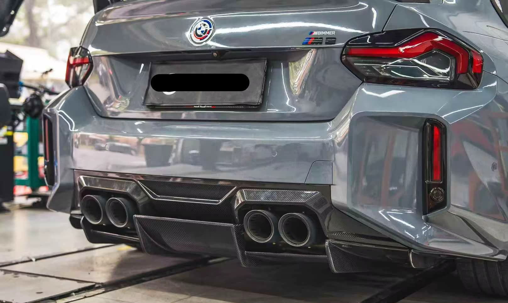 prepreg Carbon Fiber Rear Undertray Diffuser V2 - BMW G87 M2.