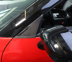 Carbon Fiber Door Wind Window reducter Trim A Pillar - Nissan GTR R35 2008-2016.