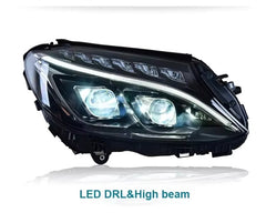 AMG C63 Style Full LED Headlight - 2015-2018 Mercedes Benz W205 C Class 4D Sedan.