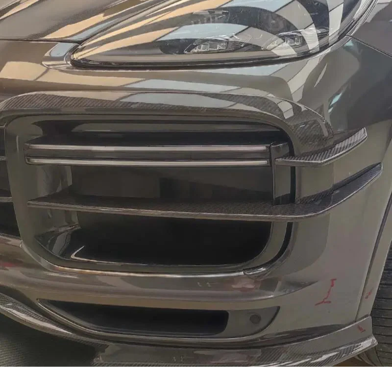 Dry Carbon Fiber Front Bumper Canards - Porsche Cayenne Coupe Turbo 9YA 2018 - 2024.