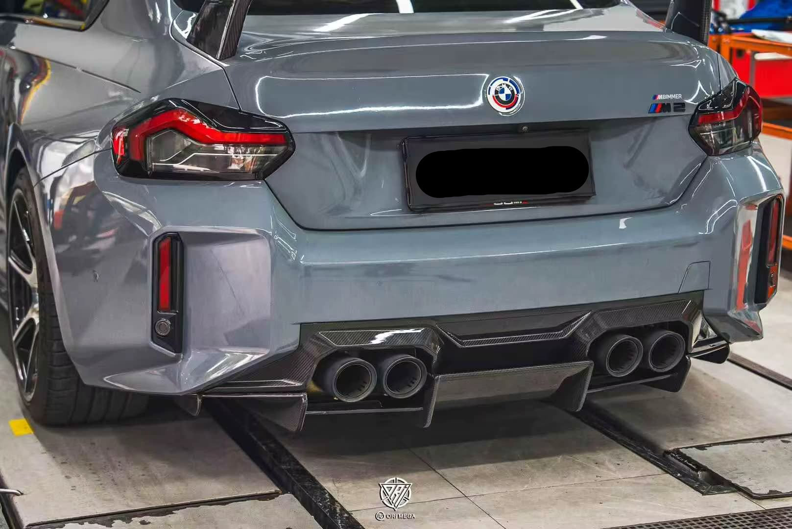 prepreg Carbon Fiber Rear Undertray Diffuser V2 - BMW G87 M2.