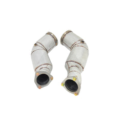 Catless Free Flow Performance Down Pipes w/ Heat Shield - Audi RS6 RS7 C8 4.0TT 2019-2024.