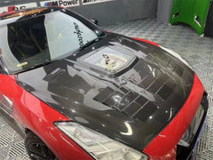 V2 Carbon Fiber Vented Hood w/ transparent window - 2008-2016 Nissan GTR R35.
