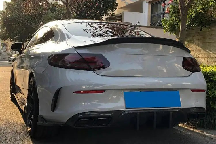 Carbon Fiber Rear Bumper Canard Splitter -  Mercedes-Benz C Class A205 C205 Sport C43 AMG Sedan Coupe 2015 - 2019.