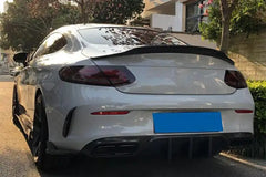 Carbon Fiber Rear Bumper Canard Splitter -  Mercedes-Benz C Class A205 C205 Sport C43 AMG Sedan Coupe 2015 - 2019.