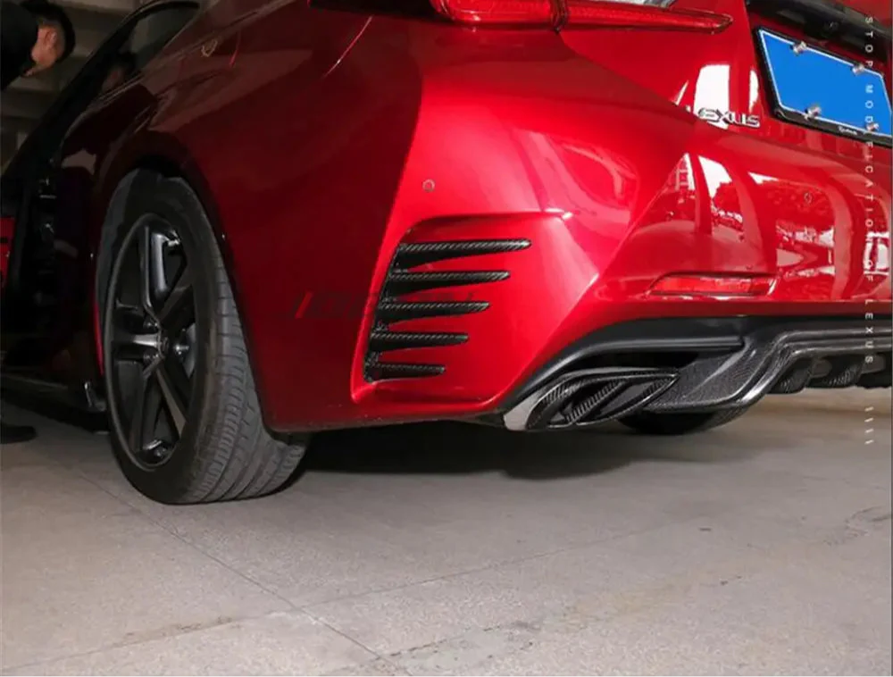 Carbon Fiber Rear Bumper Trim -  Lexus RC200t RC300h RC300 RC350 RC F SPORT 2015-2020.