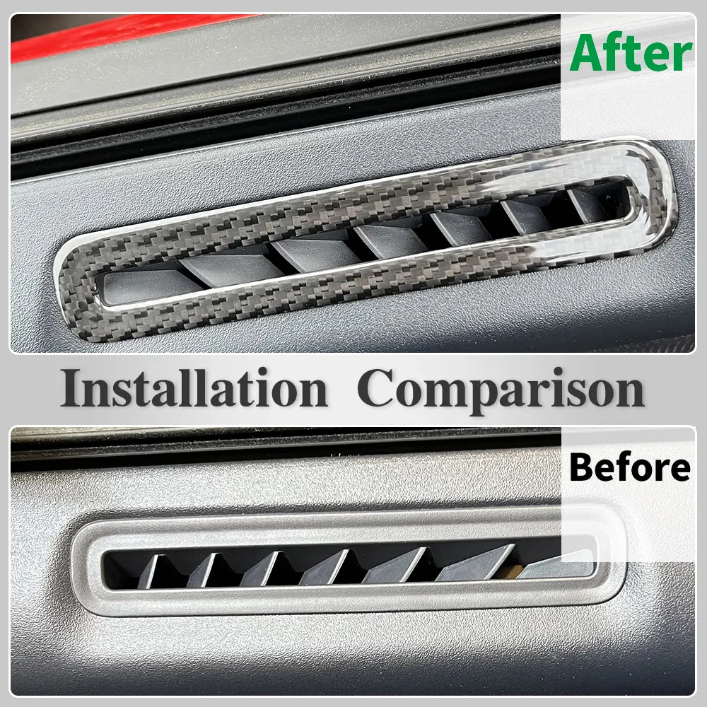 Carbon Fiber Side Door Air Outlet Vent Cover Trim - Ford Mustang S650 GT V8 Dark Horse 2024+.