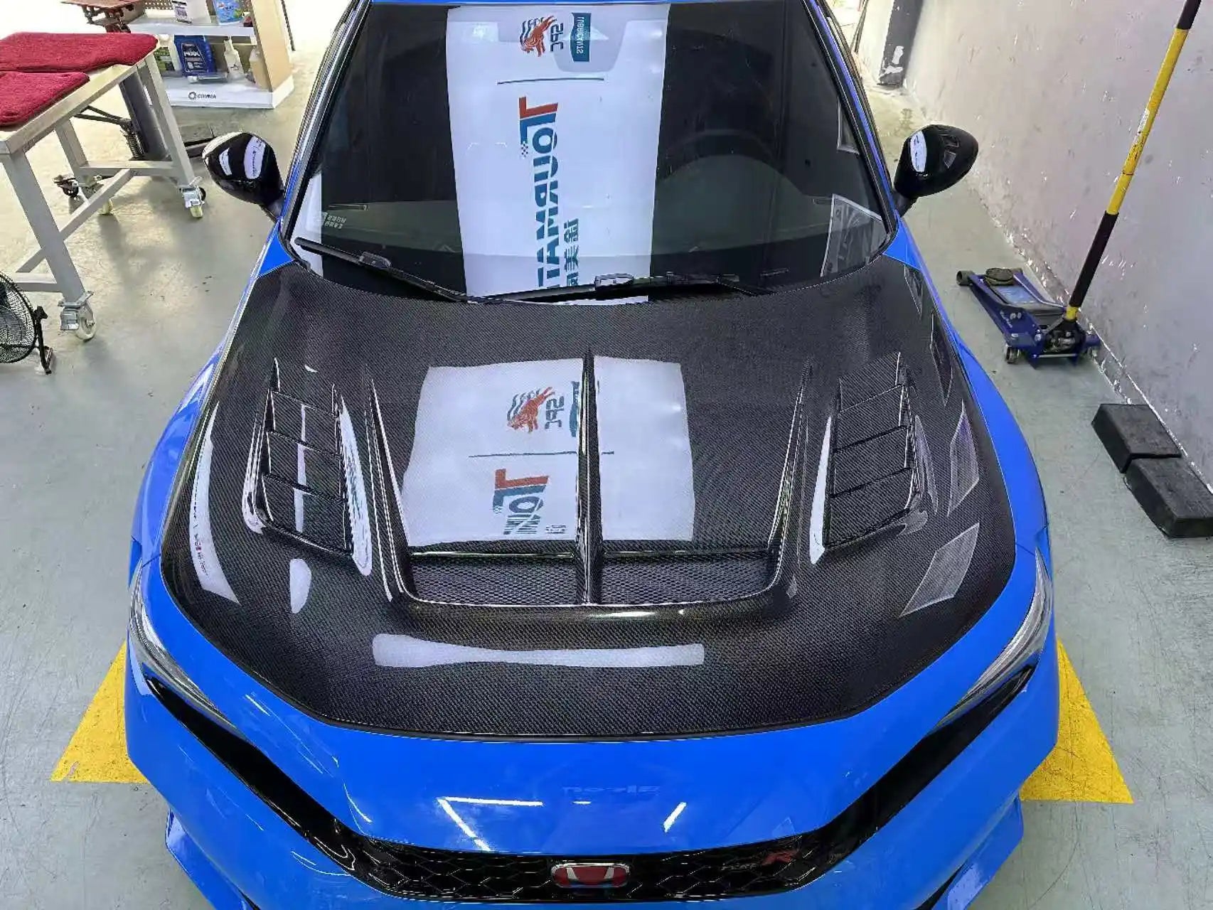 VS Style Carbon Fiber Vented Hood Bonnet - Honda Civic Type R FL5.