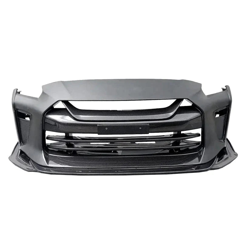 TS Style Carbon Fiber Front Bumper w/ lip - Nissan GTR R35.
