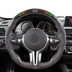 M Performance Carbon Fiber Steering Wheel w/ LED race display - BMW F Chassis.