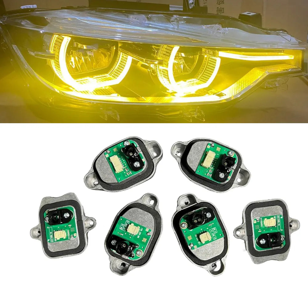 CSL Yellow DRL Headlight Modules Angel Eyes - BMW 3 Series F30 F31 LCI LED Headlight 2016-18.
