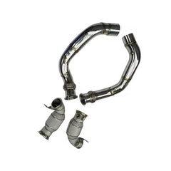 CatLess High Flow Racing Downpipes w/Heat Sheild - BMW F90 M5.