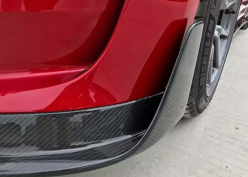 Carbon Fiber V Style Front Lip - Tesla Model 3.