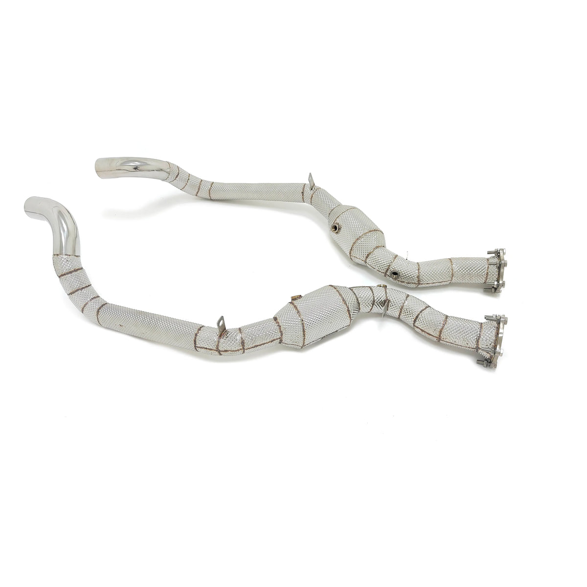 High Flow Sport Cat Downpipe w/ Heat Shield - Porsche Panamera Turbo/Turbo S 970 V8 4.8T.