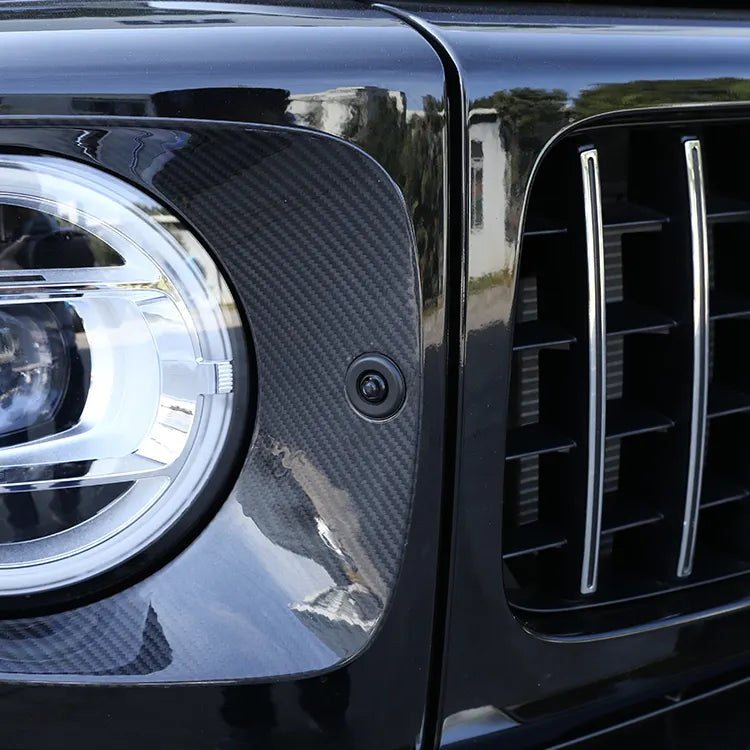 Carbon Fiber Front Headlight Panel Trim - Mercedes-Benz G-Class W463 G63 2019-2023.