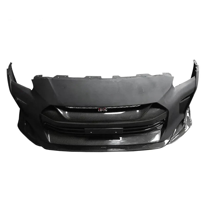TS Style Carbon Fiber Front Bumper w/ lip - Nissan GTR R35.