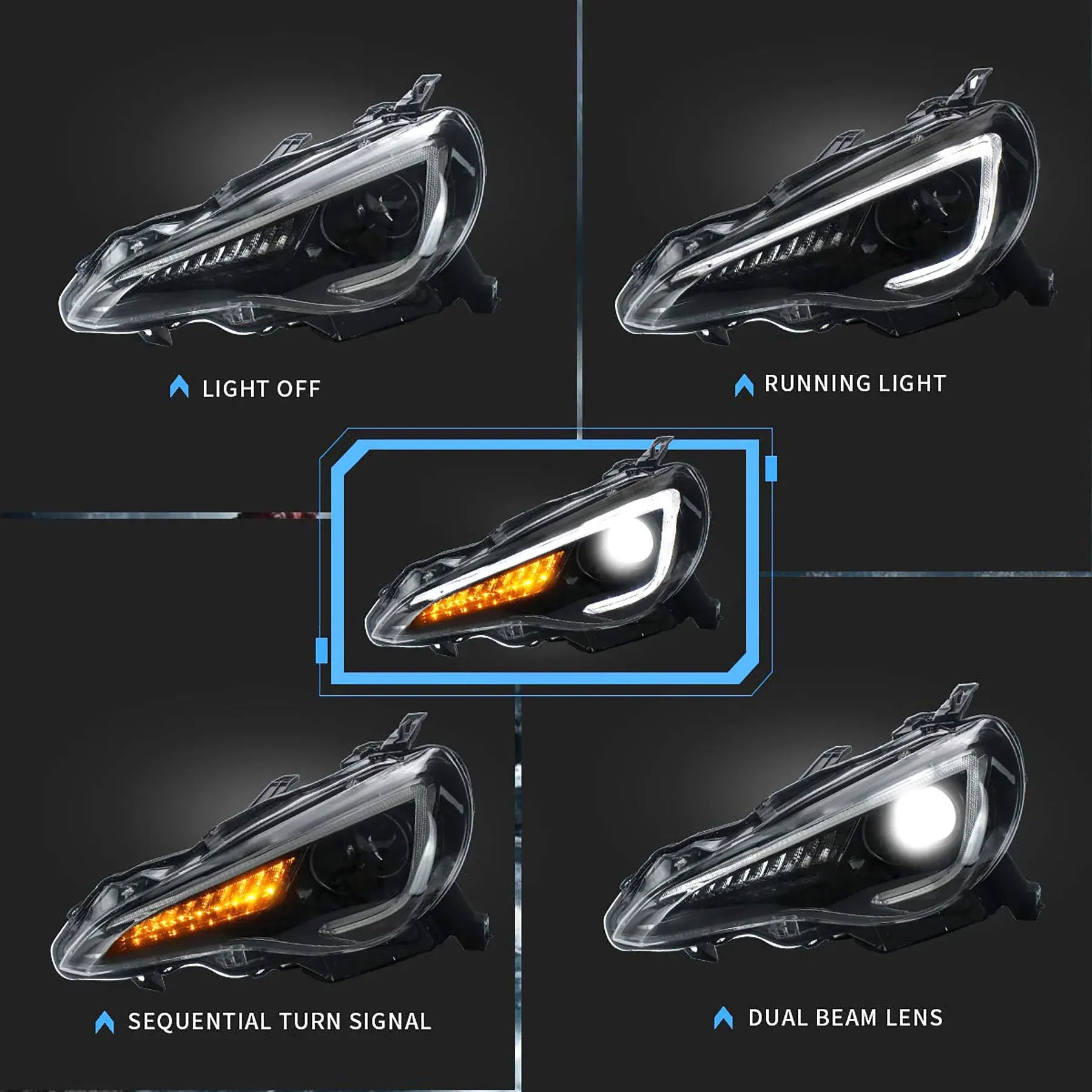 LED Headlights & Taillights - 2012-2021 Toyota 86 GT86, Scion Frs, Subaru Brz.