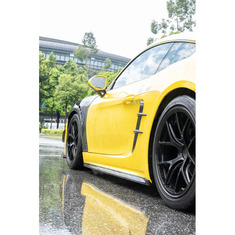 Pre-preg Carbon Fiber Side Skirt - Porsche 718 Cayman / Boxster / GTS / GT4 / Spyder.