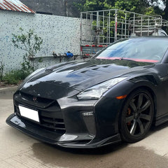 Carbon Fiber T Style Vented Front Engine Hood - Nissan R35 GTR 2008-2024.