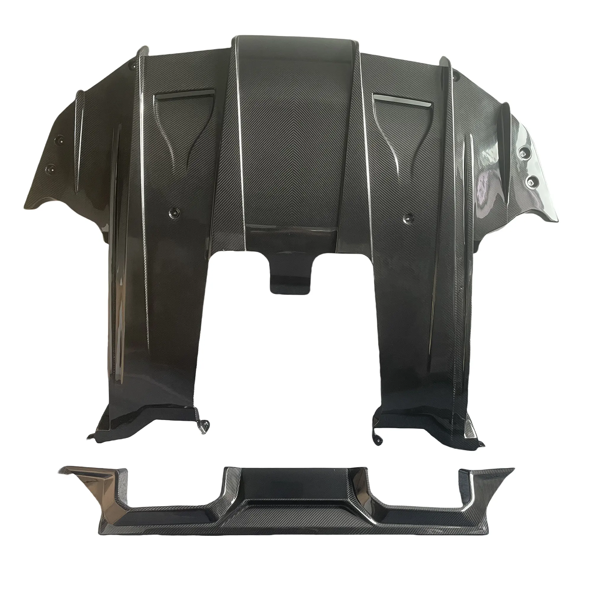 prepreg Carbon Fiber Rear Undertray Diffuser V2 - BMW G87 M2.