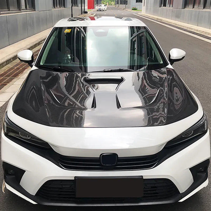 Carbon Fiber Engine Bonnet Vented Hood V2 - Honda Civic 11th Gen.