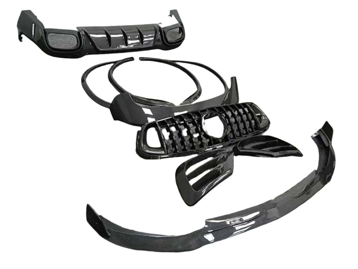 Carbon Fiber B Style Aerodynamic Body Kit - Mercedes-Benz GLC63 SUV 2018-2022.