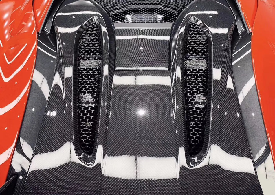 McLaren 540C/570S/570GT Dry Carbon Fiber Rear Engine Cover.