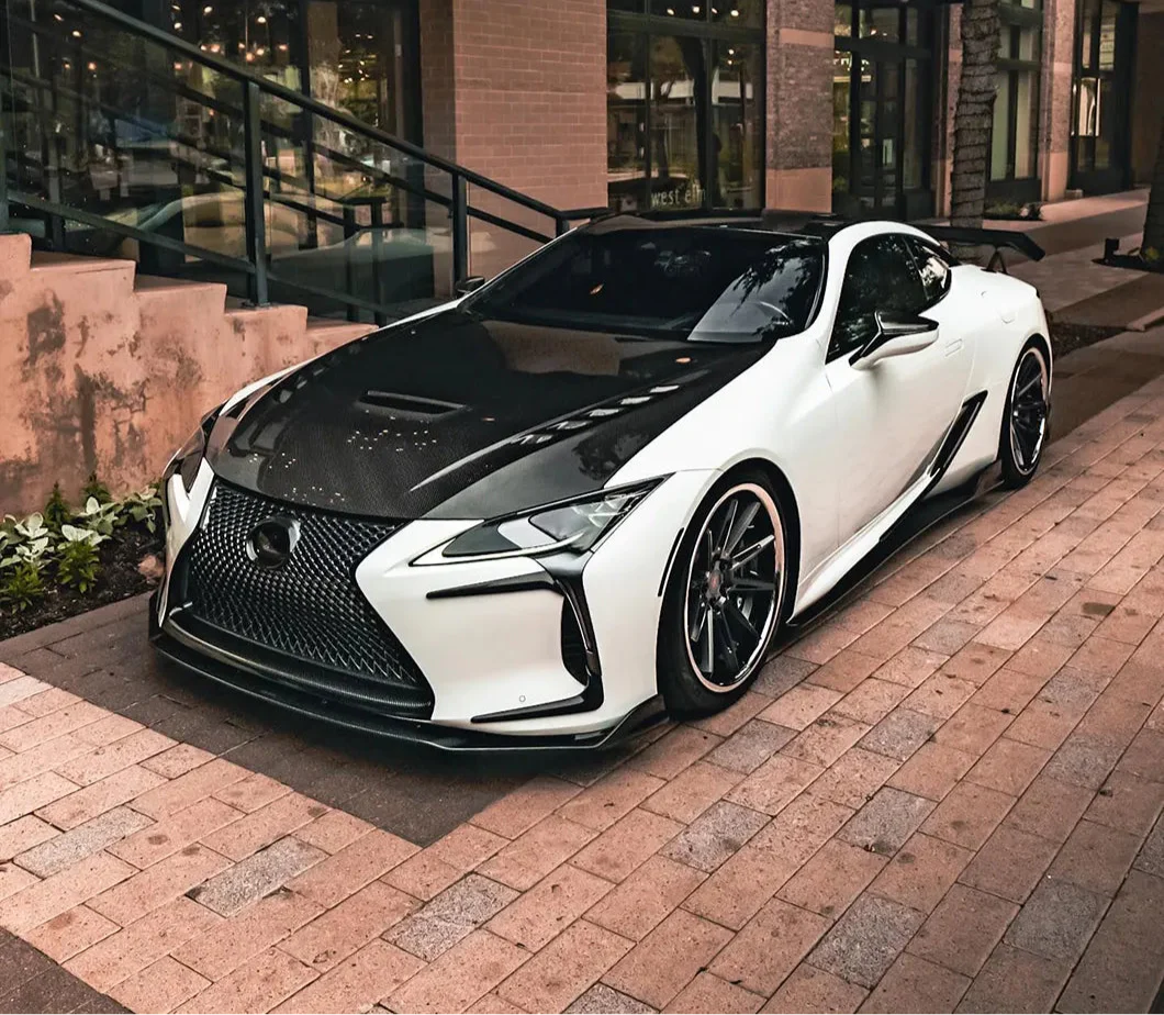 prepreg Carbon Fiber Front Bumper Canards Trim -  Lexus LC500 LC500H.